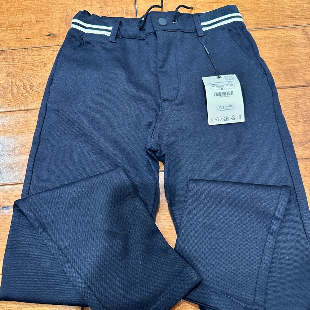 Zara Black Jogger Pants with White Stripes